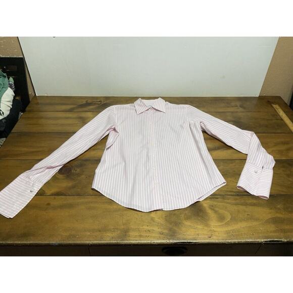 Brooks Brothers Women's Shirt Size 6 Pink Striped Button Up Fitted All Cotton - Picture 1 of 8